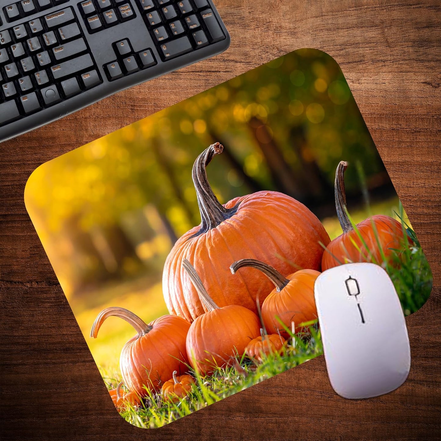 Fall Season Mouse Pad Mat Mousepad for Desk Computer Laptop PC Gaming Home or Office Gift (Pumpkins MP85)