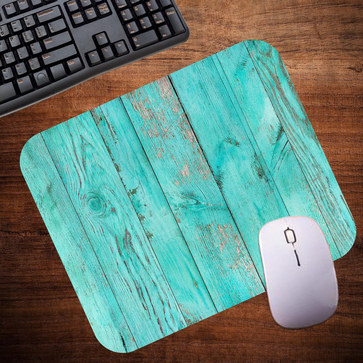 Decorative Colorful Mouse Pad Mat Mousepad for Desk Computer Laptop PC Gaming Home or Office Gift (Blue Aqua MP12)