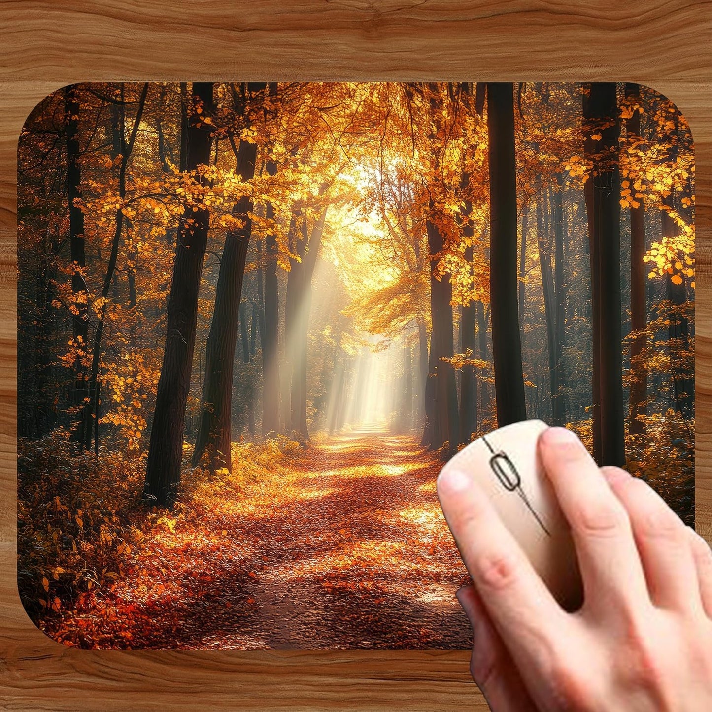 Fall Season Mouse Pad Mat Mousepad for Desk Computer Laptop PC Gaming Home or Office Gift (Fall Path MP84)